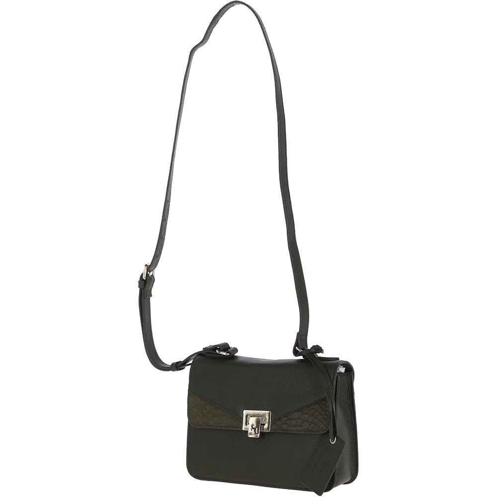 Ashwood Leather and Suede Small Cross Body Bag Green: 62955