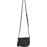 Real Leather Saddle Crossbody Bag Black: 63753