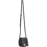 Real Leather Saddle Crossbody Bag Black: 63753