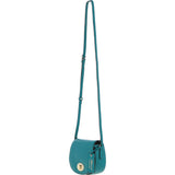 Real Leather Saddle Crossbody Bag Deep Lake: 63753