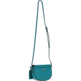 Real Leather Saddle Crossbody Bag Deep Lake: 63753