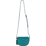 Real Leather Saddle Crossbody Bag Deep Lake: 63753