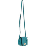 Real Leather Saddle Crossbody Bag Deep Lake: 63753