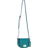 Real Leather Saddle Crossbody Bag Deep Lake: 63753