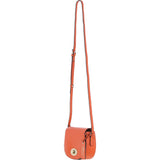 Real Leather Saddle Crossbody Bag Mandarin: 63753