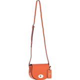 Real Leather Saddle Crossbody Bag Mandarin: 63753