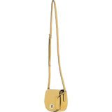 Real Leather Saddle Crossbody Bag Ochre Yellow: 63753