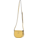 Real Leather Saddle Crossbody Bag Ochre Yellow: 63753