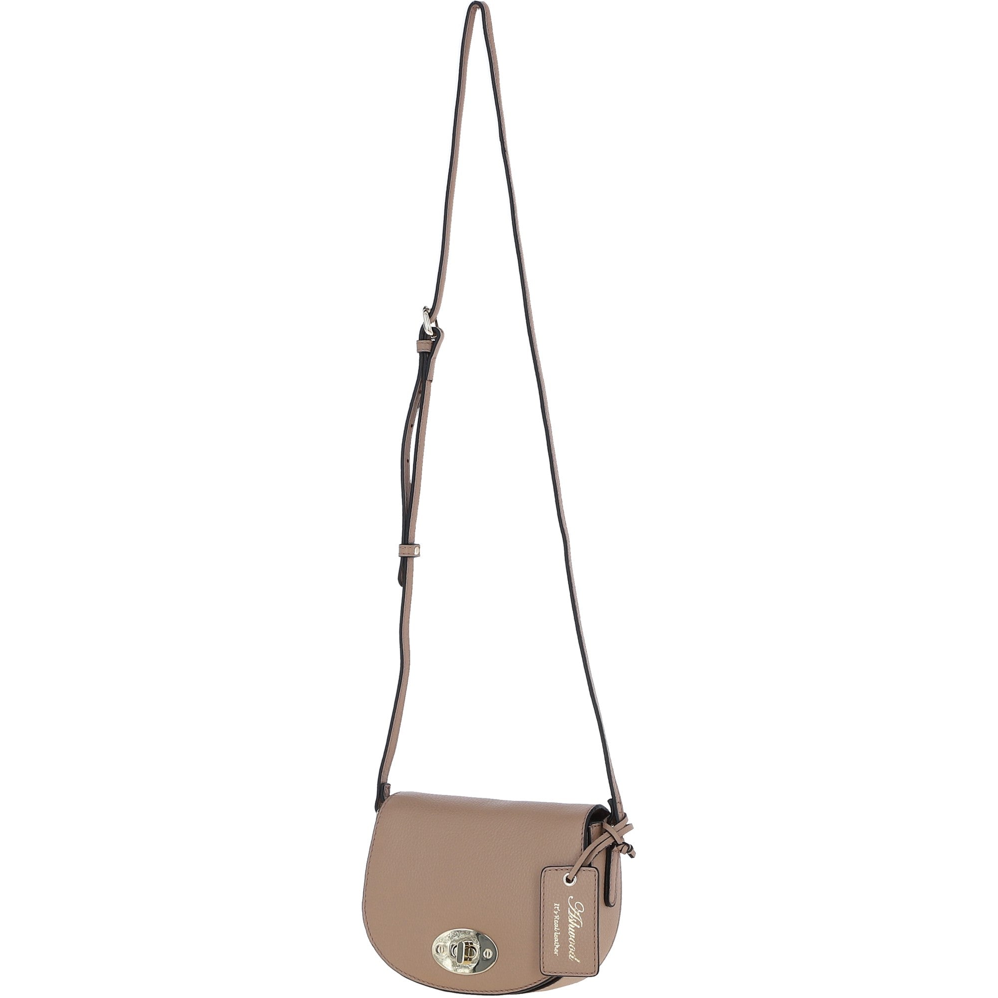 Real Leather Saddle Crossbody Bag Parafin: 63753