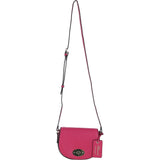 Real Leather Saddle Crossbody Bag Raspberry Sorbet: 63753