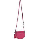 Real Leather Saddle Crossbody Bag Raspberry Sorbet: 63753