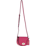 Real Leather Saddle Crossbody Bag Raspberry Sorbet: 63753