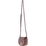 Real Leather Saddle Crossbody Bag Rose: 63753