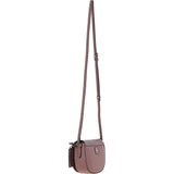 Real Leather Saddle Crossbody Bag Rose: 63753
