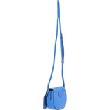 Real Leather Saddle Crossbody Bag Sodalite Blue: 63753