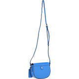 Real Leather Saddle Crossbody Bag Sodalite Blue: 63753