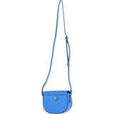Real Leather Saddle Crossbody Bag Sodalite Blue: 63753