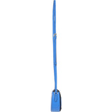 Real Leather Saddle Crossbody Bag Sodalite Blue: 63753