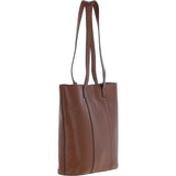 Real Leather Tote Bag 2 Tone Tan: 63754