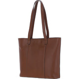 Real Leather Tote Bag 2 Tone Tan: 63754