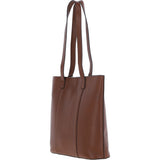 Real Leather Tote Bag 2 Tone Tan: 63754
