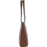 Real Leather Tote Bag 2 Tone Tan: 63754
