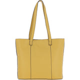 Real Leather Tote Bag Ochre Yellow: 63754