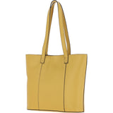 Real Leather Tote Bag Ochre Yellow: 63754