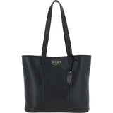Real Leather Tote Bag Black: 63754