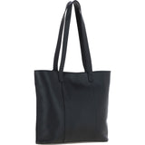 Real Leather Tote Bag Black: 63754