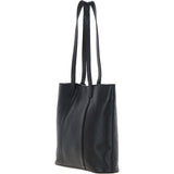 Real Leather Tote Bag Black: 63754