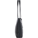 Real Leather Tote Bag Black: 63754