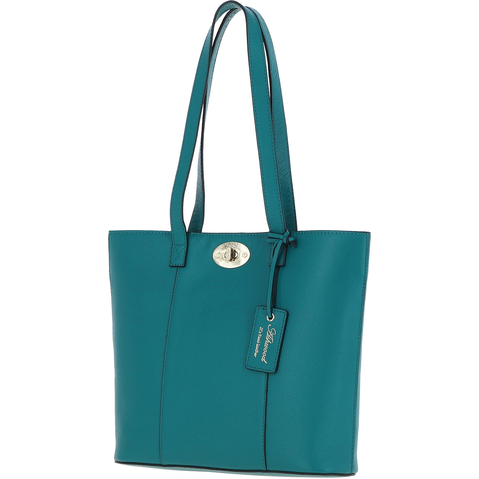 Real Leather Tote Bag Deep Lake: 63754