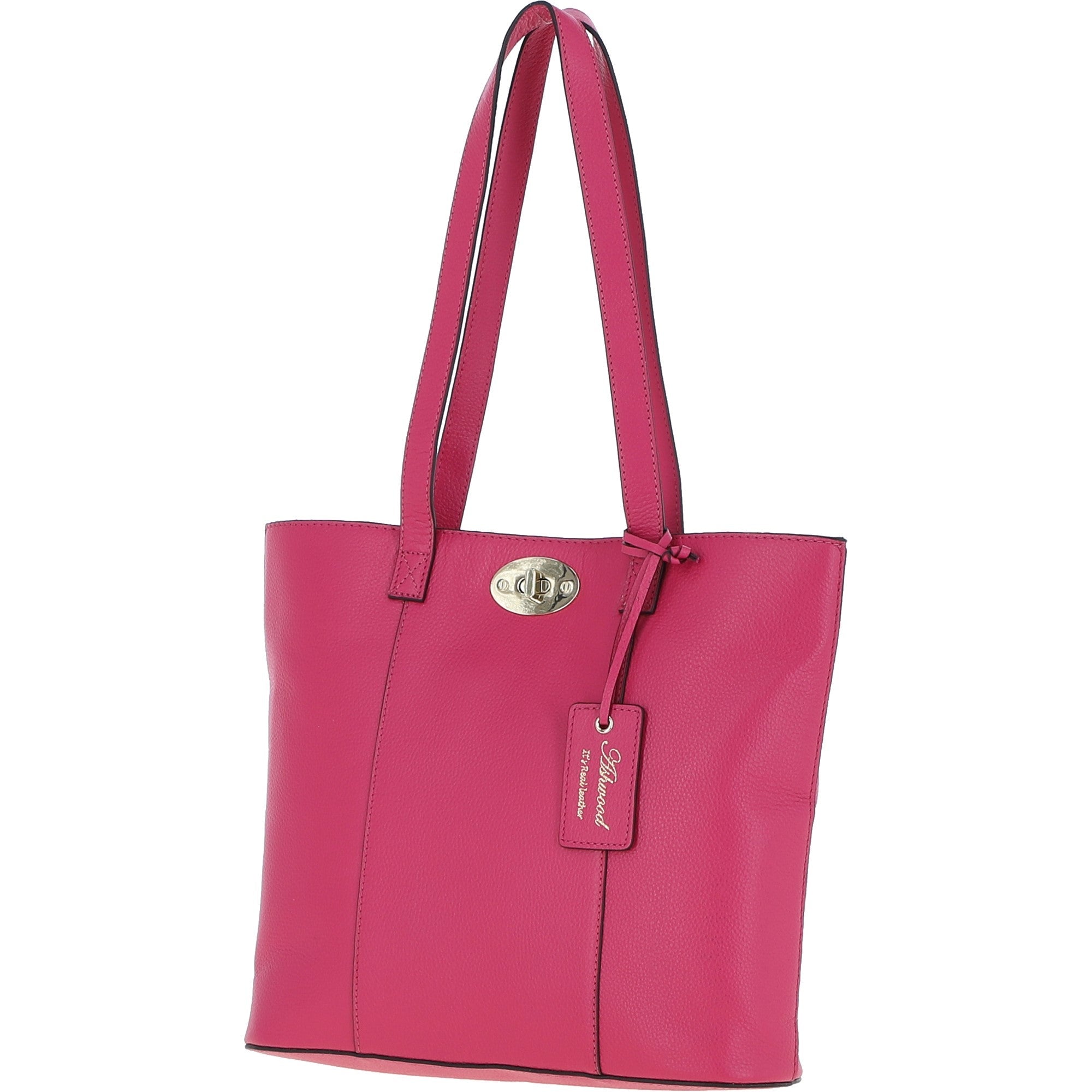 Real Leather Tote Bag Rasberry Sorbet: 63754