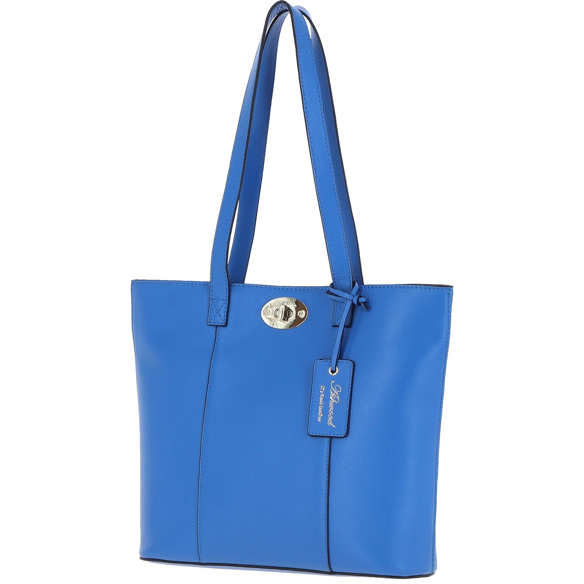 Real Leather Tote Bag Sodalite Blue: 63754