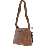 Women's Leather Shoulder Handbag Tan/croc: 63786 Croc