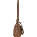 Women's Leather Shoulder Handbag Tan/croc: 63786 Croc