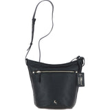 Women's Leather Shoulder Handbag Black: 63790