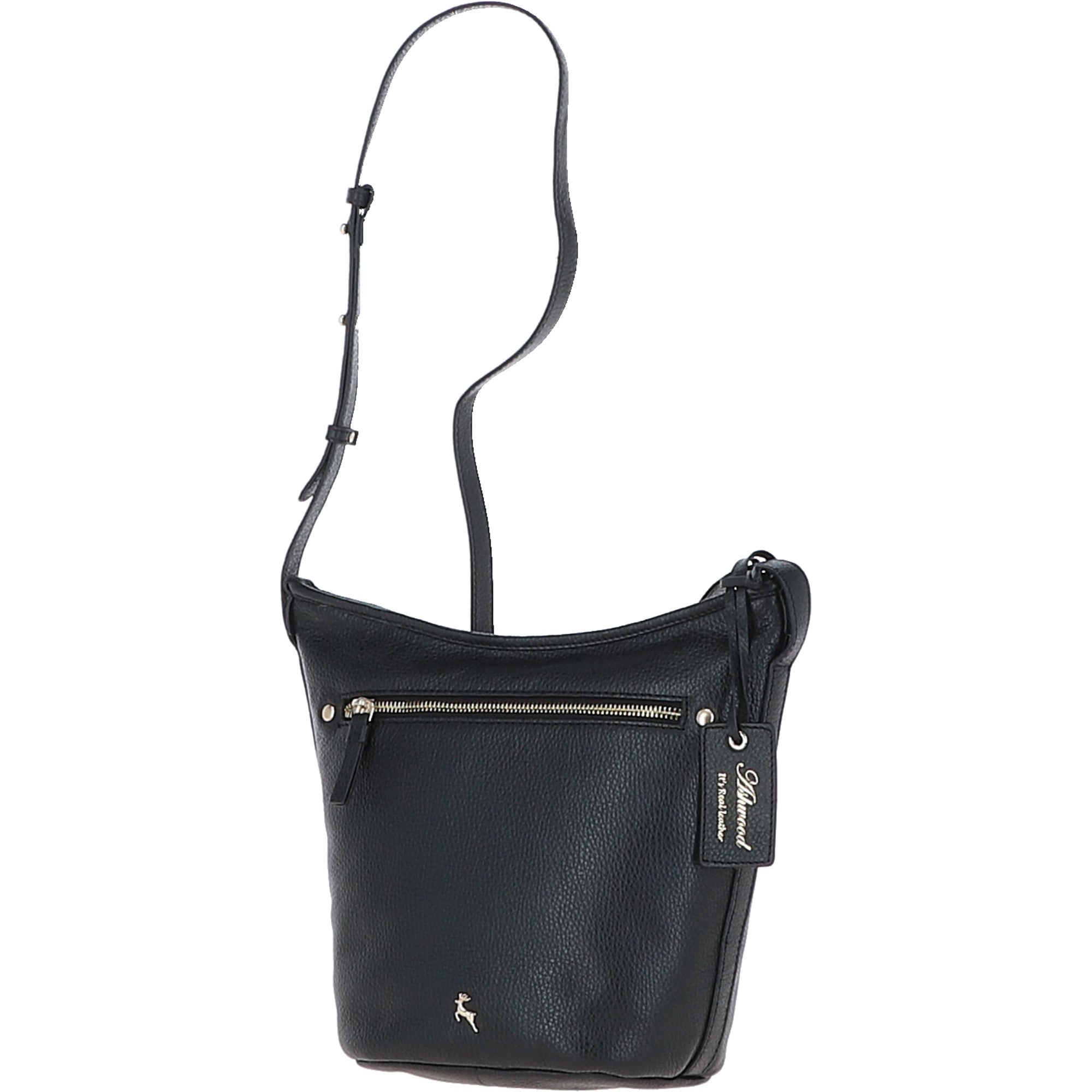 Women's Leather Shoulder Handbag Black: 63790