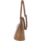Women's Leather Shoulder Handbag Tan/croc: 63790 Croc
