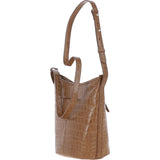 Women's Leather Shoulder Handbag Tan/croc: 63790 Croc