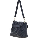 Real Leather Flapover Quilted Bag Cotswold Navy: 63858