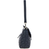 Real Leather Flapover Quilted Bag Cotswold Navy: 63858