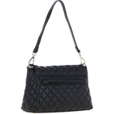Real Leather Flapover Quilted Bag Black: 63858