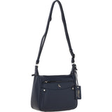 Ashwood Real Leather Top Zip Crossbody Bag Cotwold Navy : 63931