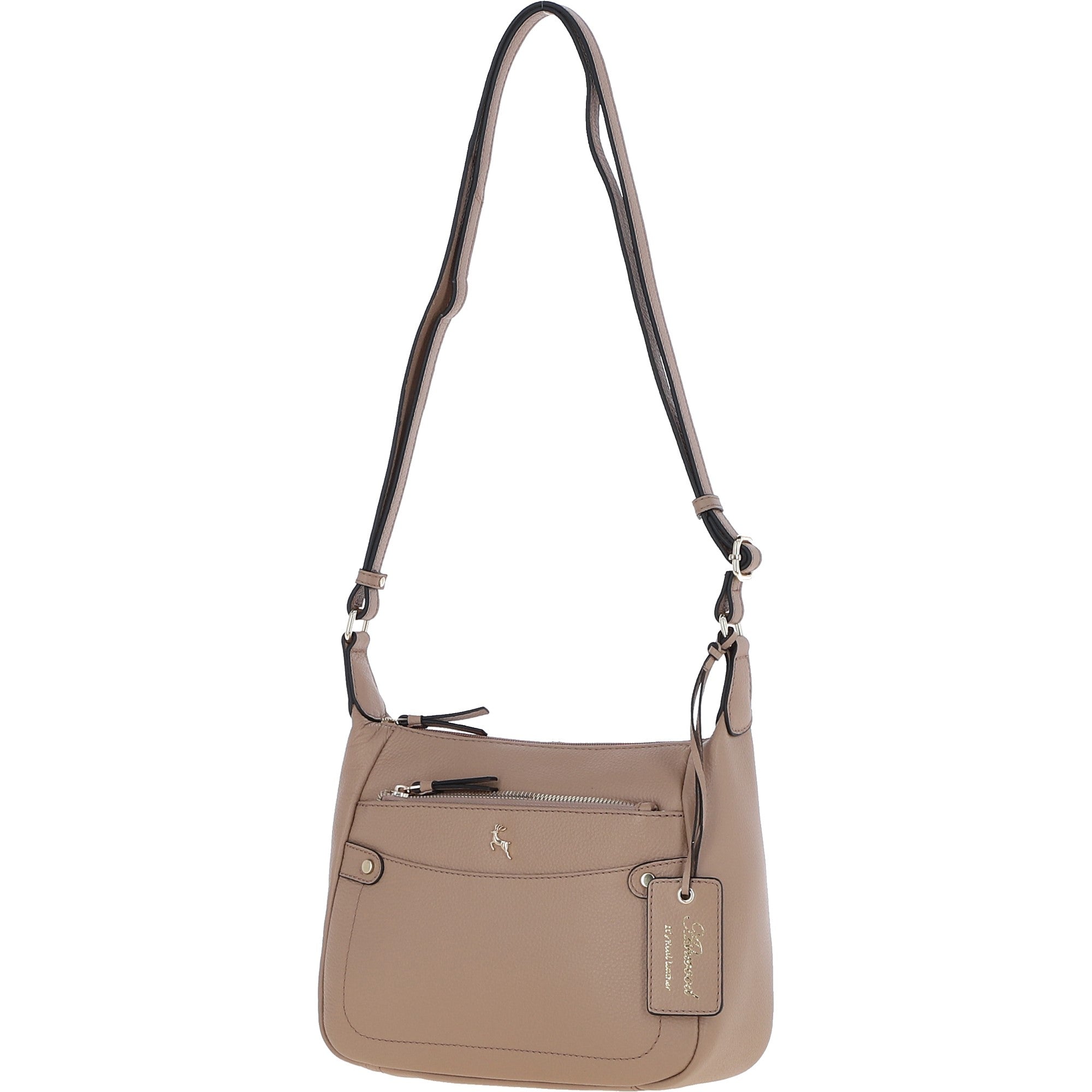 Ashwood Real Leather Top Zip Crossbody Bag Parafin: 63931