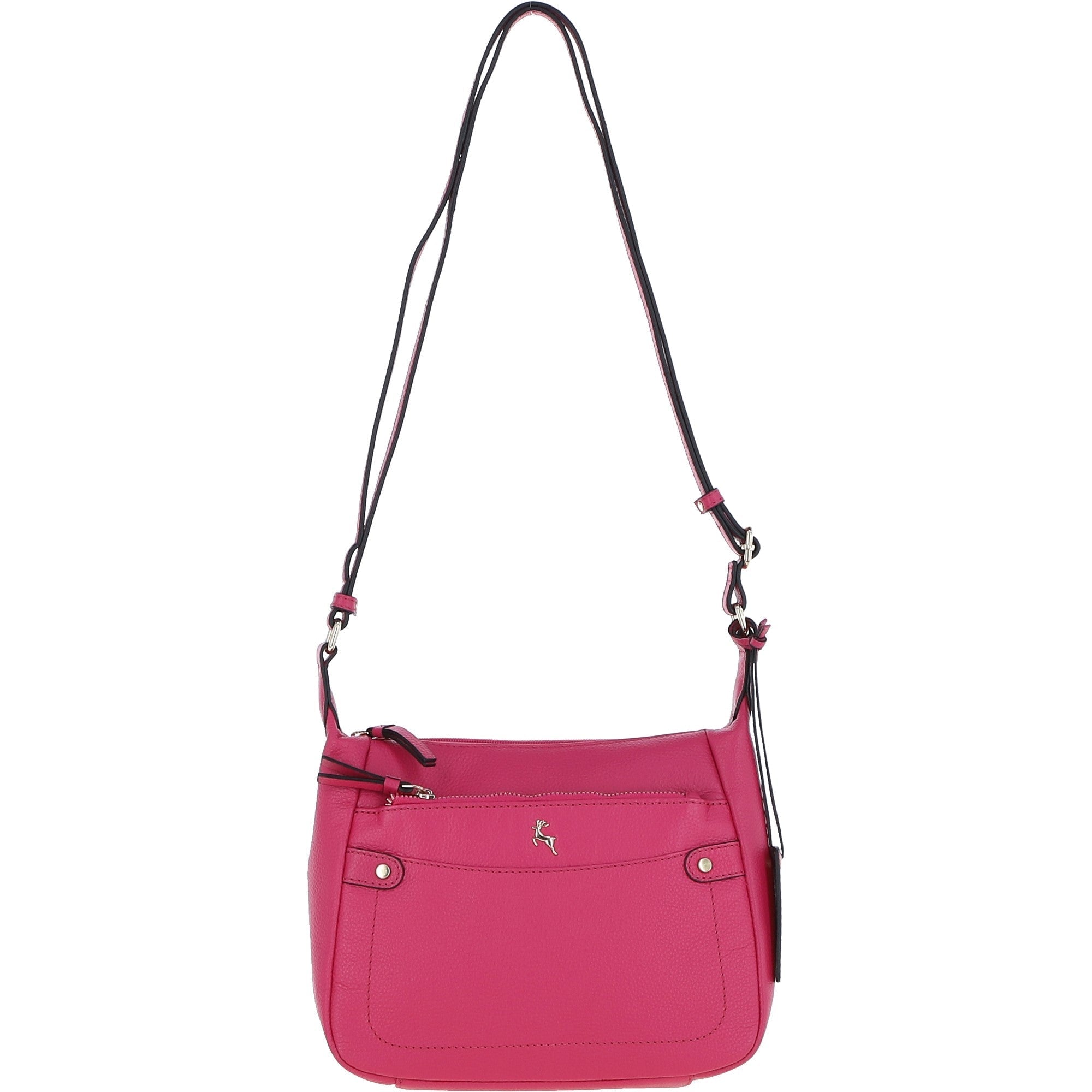 Ashwood Real Leather Top Zip Crossbody Bag Rasberry Sorbet: 63931
