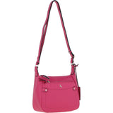 Ashwood Real Leather Top Zip Crossbody Bag Rasberry Sorbet: 63931