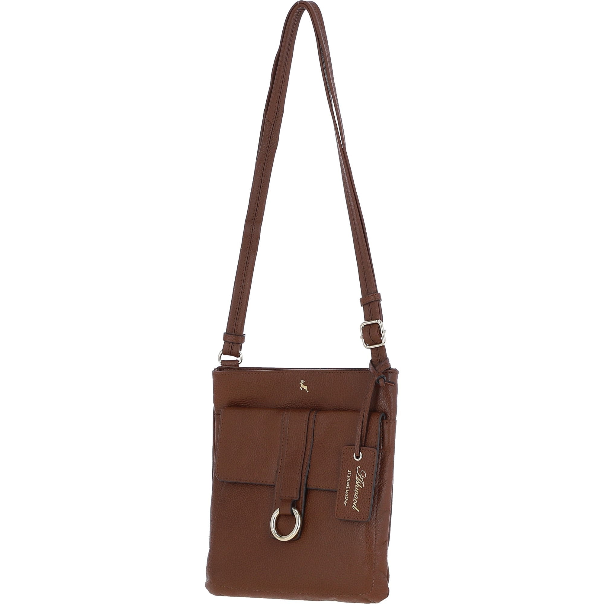 Ashwood Leather Crossbody Bag 2 Tone Tan: 64033