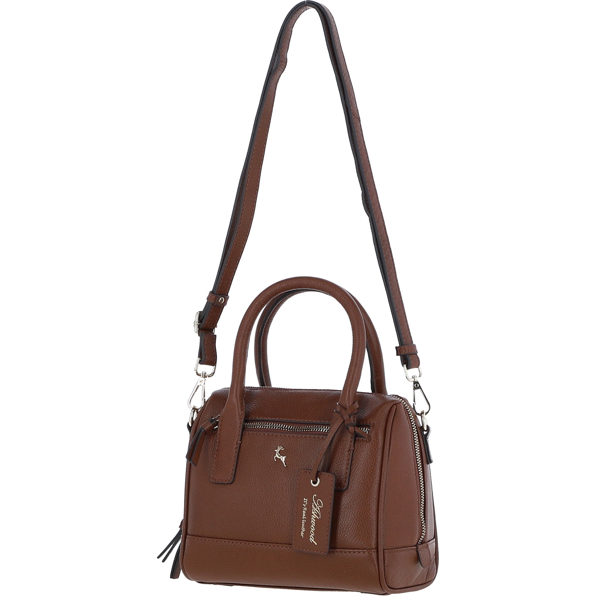Ashwood Leather Women's Tote Crossbody Bag 2 Tone Tan: 64064